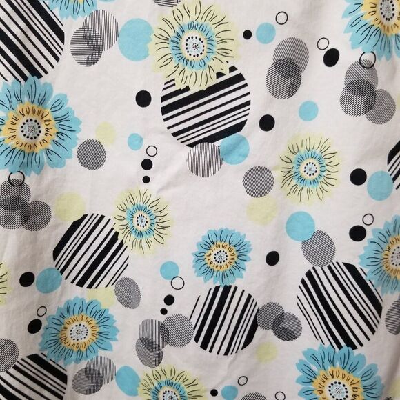 Talbots Mid Century Modern A line Skirt Blue White Women's 8P - Picture 7 of 7